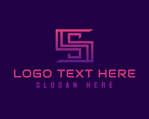 Geometric Digital Technology Letter S logo design
