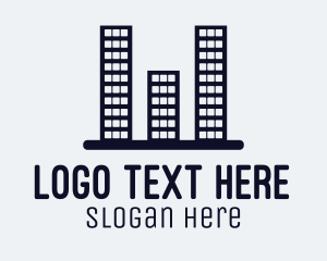 Lot - Skyscraper Bar Graph logo design