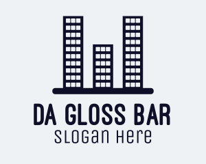 Skyscraper Bar Graph logo design