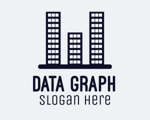 Skyscraper Bar Graph logo design