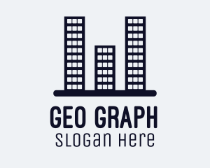 Skyscraper Bar Graph logo design