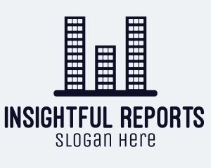 Report - Skyscraper Bar Graph logo design