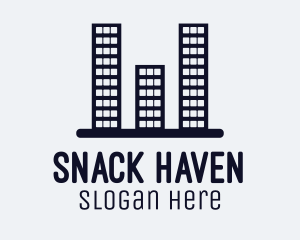 Skyscraper Bar Graph logo design