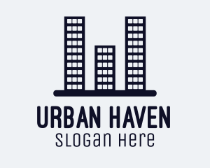 Skyscraper Bar Graph logo design