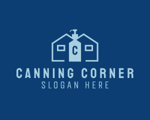 Home Sanitizer Liquid Cleaning logo design