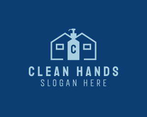 Home Sanitizer Liquid Cleaning logo design