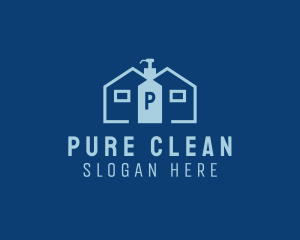 Home Sanitizer Liquid Cleaning logo design