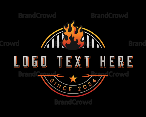 Barbecue Flame Grill Logo