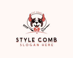 Pet Grooming Dog logo design