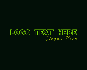 Hangout - Modern Neon Signature logo design