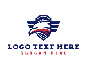 Flying - American Patriotic Eagle Shield logo design