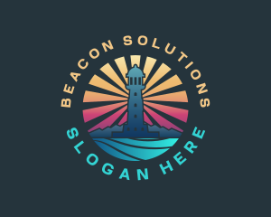 Beacon - Lighthouse Marine Port logo design