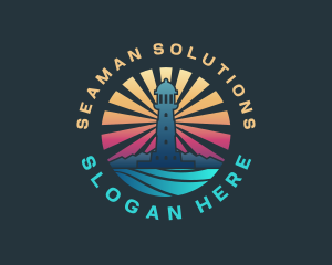 Seaman - Lighthouse Marine Port logo design