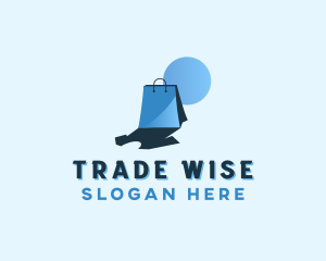 Merchant - Shirt Shopping Bag Apparel logo design