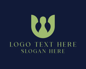 Eco Leaf Letter U Logo