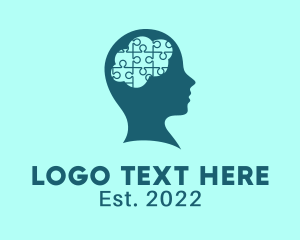 Head - Brain Puzzle Psychology logo design