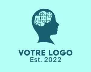 Puzzle - Brain Puzzle Psychology logo design