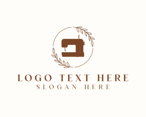 Garment - Ornamental Leaf Sewing Machine logo design