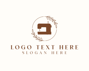 Couturier - Ornamental Leaf Sewing Machine logo design