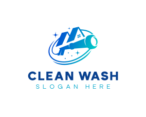 Pressure Washer Home Cleaning logo design