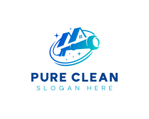 Pressure Washer Home Cleaning logo design