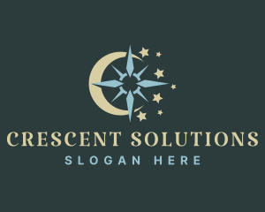 Crescent - Crescent Moon Compass logo design