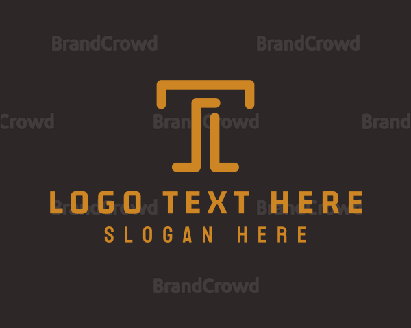 Modern Business Letter T Logo