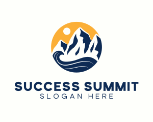 Mountain Summit Wave logo design