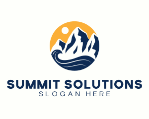 Mountain Summit Wave logo design