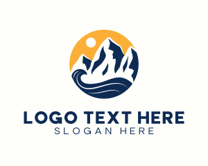 Landscape - Mountain Summit Wave logo design