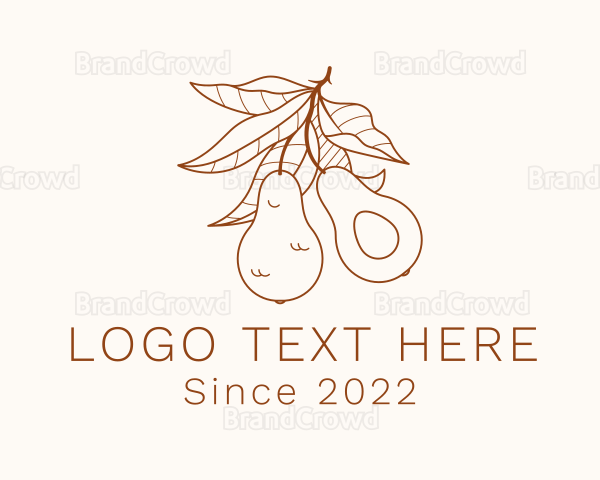 Avocado Fruit Branch Logo