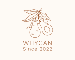 Vegetarian - Avocado Fruit Branch logo design