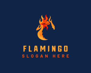 Poultry - Roasted Chicken Flame logo design