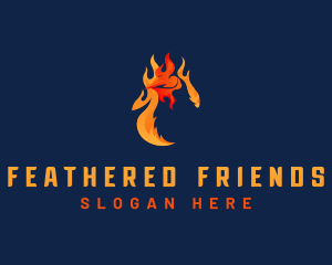 Fowl - Roasted Chicken Flame logo design