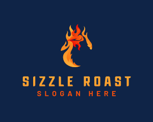 Roast - Roasted Chicken Flame logo design