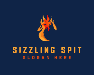 Roast - Roasted Chicken Flame logo design