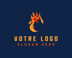 Roast - Roasted Chicken Flame logo design