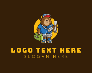 Sightseeing - Cute Tourist Bear logo design