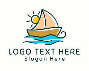 Fishery - Vacation Sailing Boat logo design