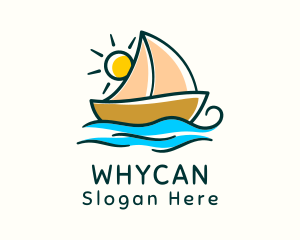 Vacation Sailing Boat Logo