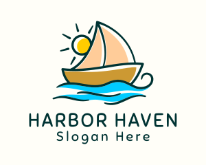 Dock - Vacation Sailing Boat logo design