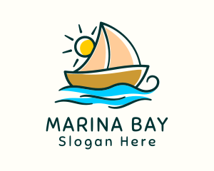 Seaport - Vacation Sailing Boat logo design