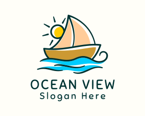 Pier - Vacation Sailing Boat logo design