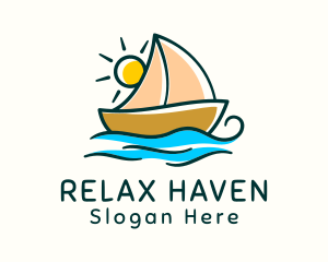 Vacation - Vacation Sailing Boat logo design