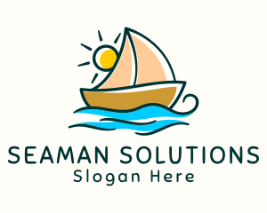 Seaman - Vacation Sailing Boat logo design