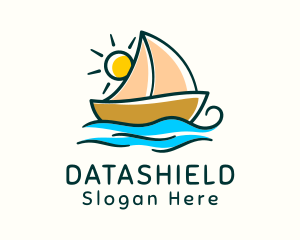 Vacation Sailing Boat logo design