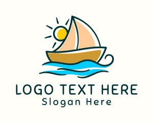 Pier - Vacation Sailing Boat logo design