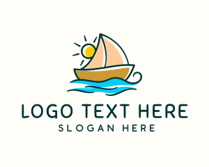 Vacation Sailing Boat Logo