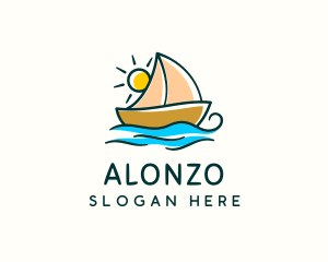 Vacation Sailing Boat logo design