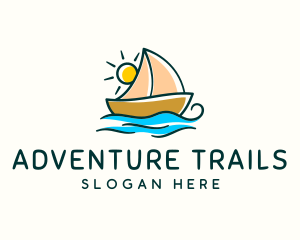 Vacation Sailing Boat logo design